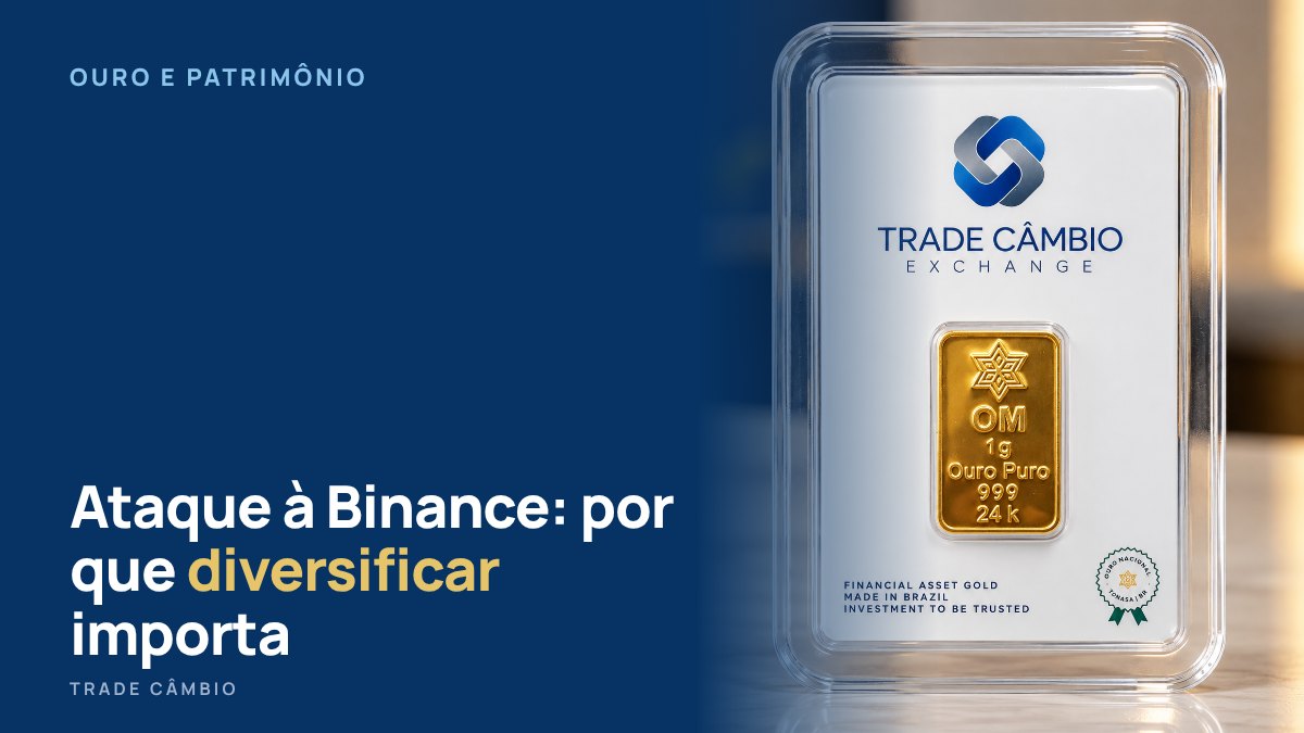 Barra de ouro de 1 grama da Ourominas na embalagem da Trade Câmbio