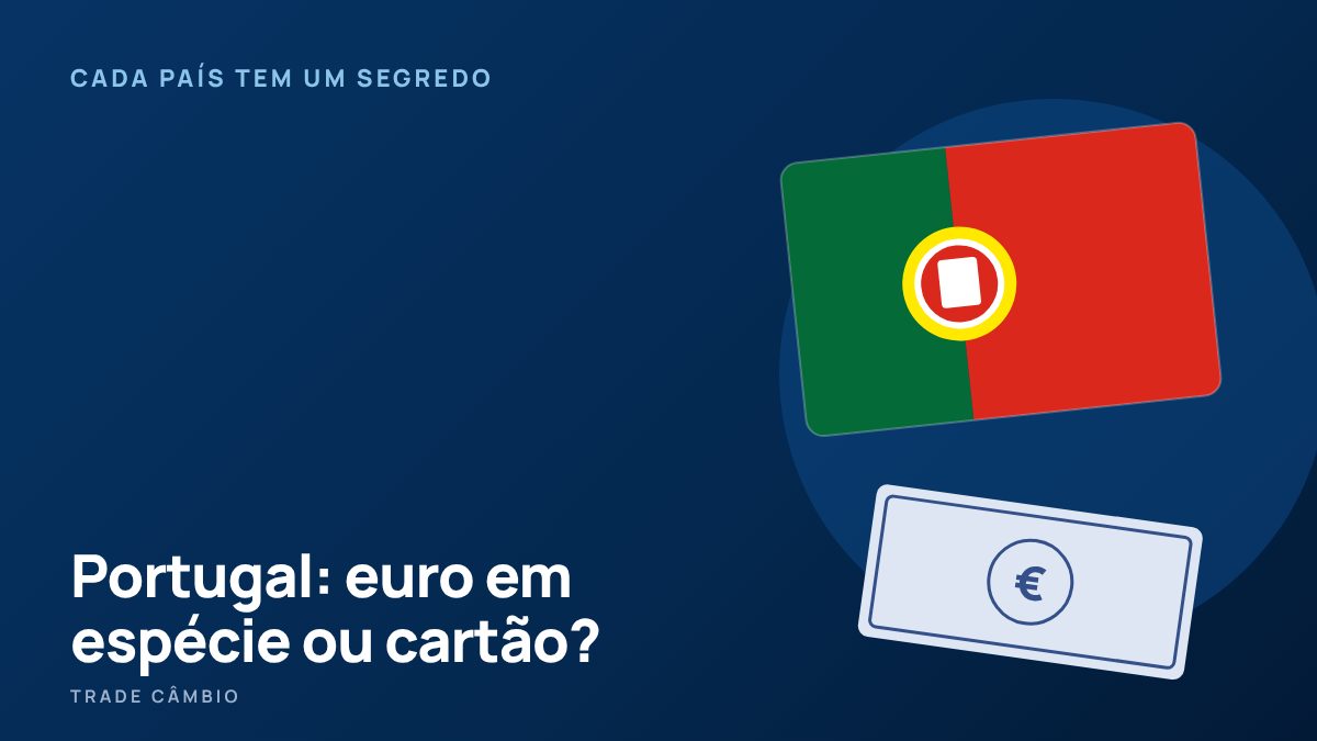 Ilustração com as cores da bandeira de Portugal e uma nota de euro
